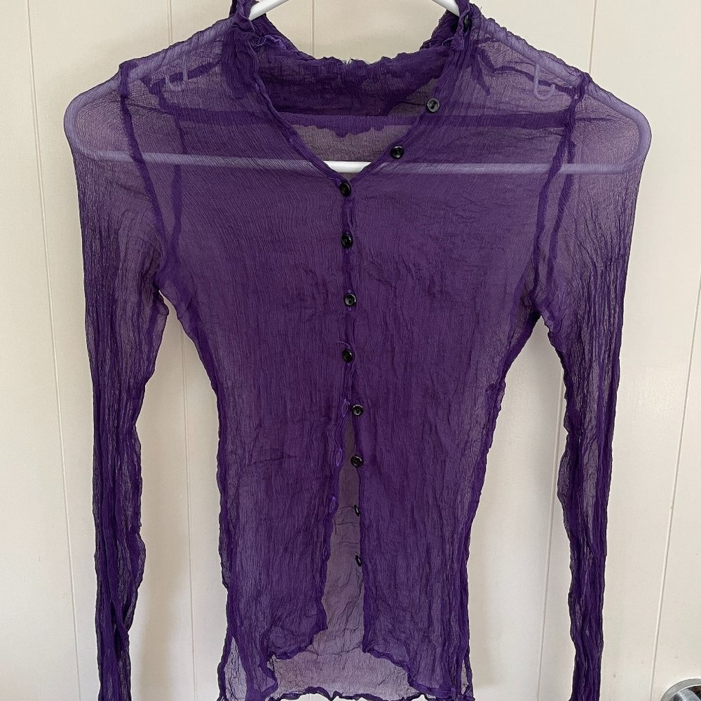 Severine Peraudin silk sheer shirt, size Small